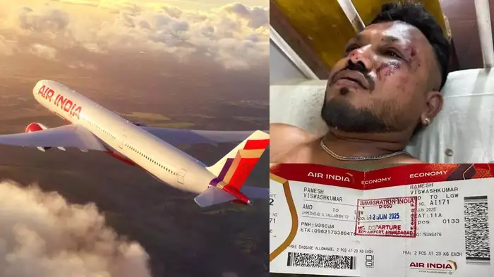 AIR INDIA PLANE CRASH -ALL EXCEPT ONE BURNT ASHES -VISHWAS KUMAR MIRICULOUSLY ESCAPED-
